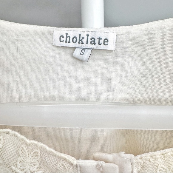 Vintage Romantic Boho Cottagecore Lace Collar Cream White Button Down  Blouse - Picture 6 of 15